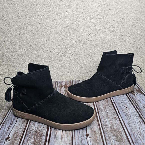 Koolaburra by Ugg skyller suede tassel ankle boots black women's size 8 - Picture 1 of 9